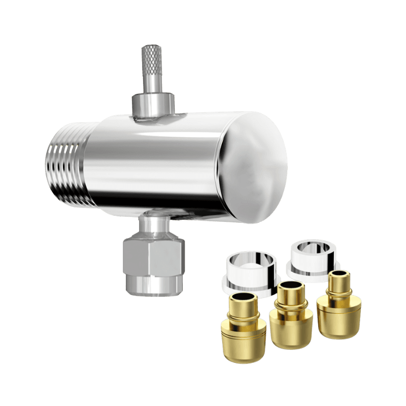 ADAPTADOR CROMADO PARA FILTROS 1/2" X 1/2" COM REGULADOR DE VAZÃO E BICO UNIVERSAL - COM TAMPA
