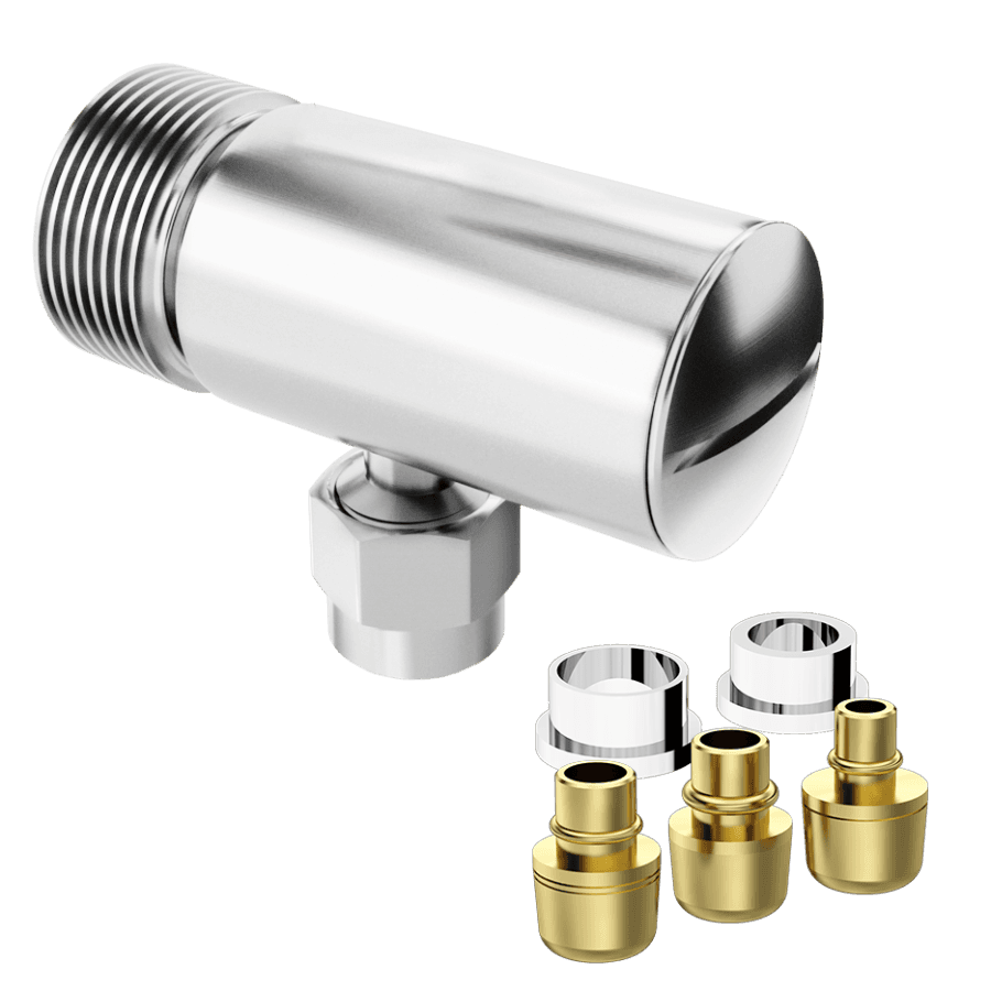ADAPTADOR CROMADO PARA FILTROS 1/2" X 1/2" COM BICO UNIVERSAL - COM TAMPA