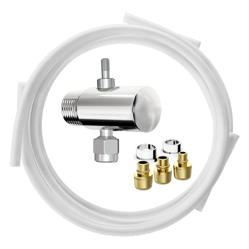 KIT INSTALAÇÃO FILTRO DE ÁGUA COM ADAPTADOR REGULÁVEL E MANGUEIRA 1/4", 5/16" E 3/8" - 2M