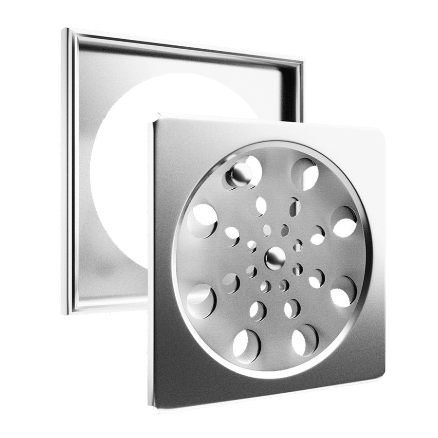 GRELHA EM AÇO INOXIDÁVEL QUADRADA 100 mm COM FECHO E PORTA GRELHA