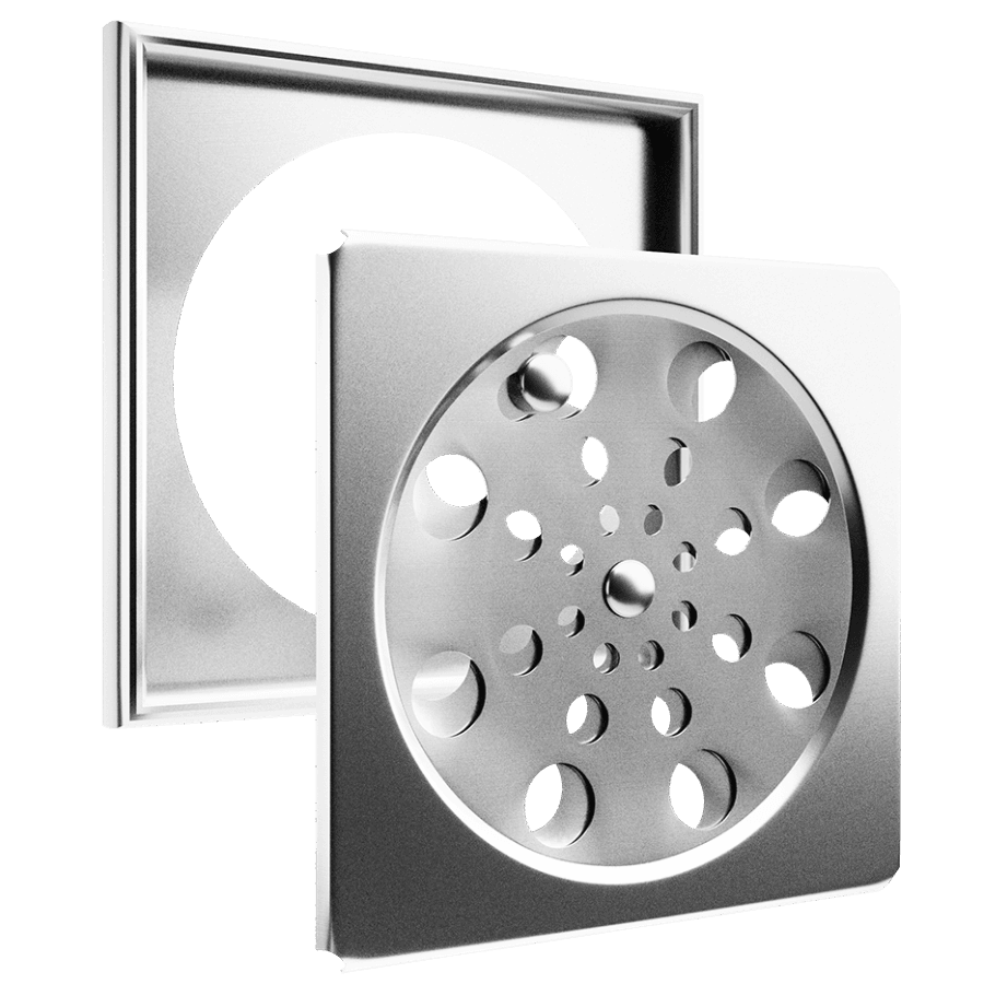 GRELHA EM AÇO INOXIDÁVEL QUADRADA 150 mm COM FECHO E PORTA GRELLHA