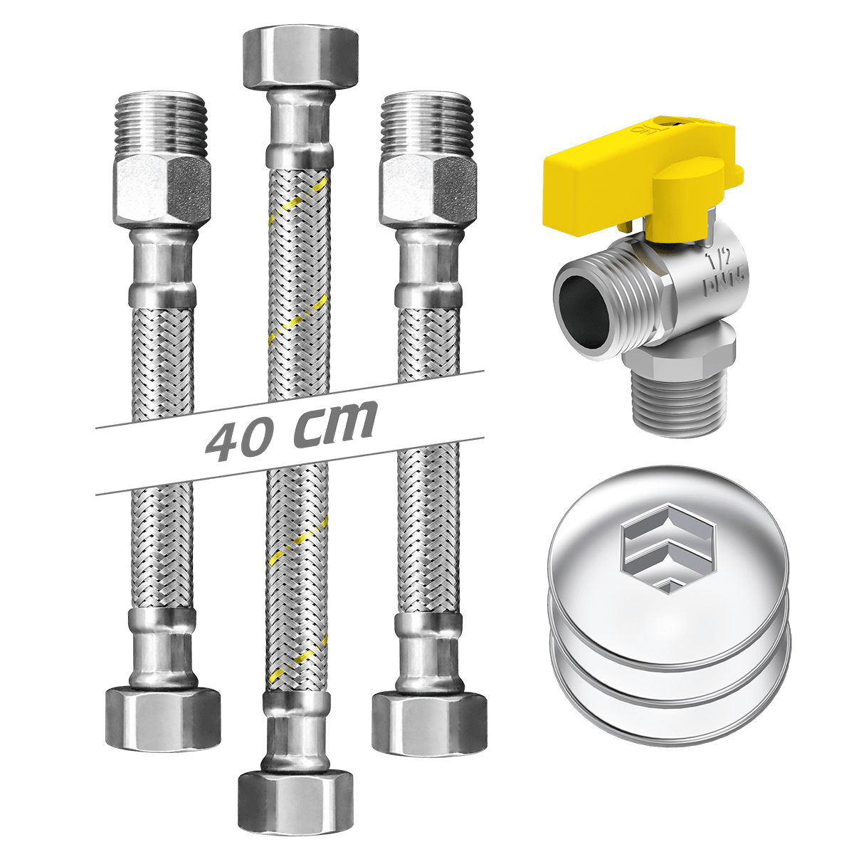 KIT INSTALAÇÃO AQUECEDOR A GÁS - 40 cm