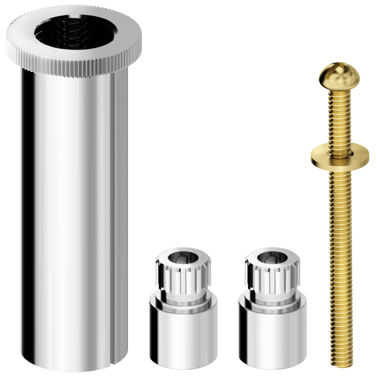 PROLONGADOR PARA REGISTRO COM CASTELO ABS E ESTRIA DE LATÃO PADRÃO DECA* E SIMILARES - 20 mm